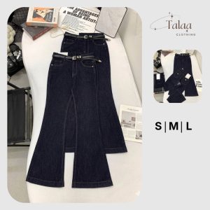 Quần Jeans Nữ Ống Loe Màu Đen Trầm Talaa TL-002 – Denim Co Giãn Sang Chảnh