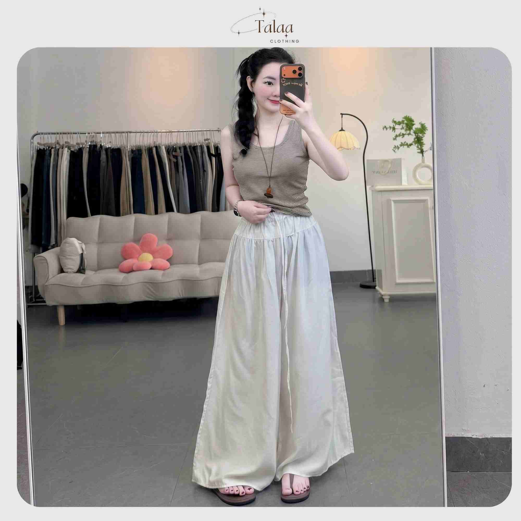Quần Ống Rộng Nữ Cạp Chun Dáng Suông Dài TaLaa - TL0062 - Ảnh 3