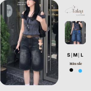 Quần Ngố Jean Lửng Trên Đầu Gối Thêu Túi Sau Talaa TL-018 – Cá Tính Chuẩn Streetwear