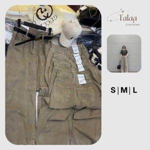 Quần Jean Suông Nâu Khói TaLaa Clothing TL-023