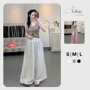Quần Ống Rộng Nữ Cạp Chun Dáng Suông Dài TaLaa - TL0062