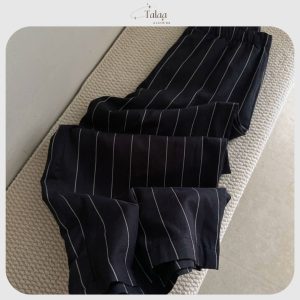 Quần Ống Suông Kẻ Sọc Hack Dáng