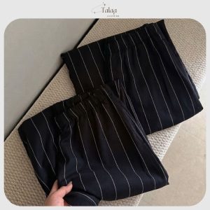 Quần Ống Suông Kẻ Sọc Hack Dáng